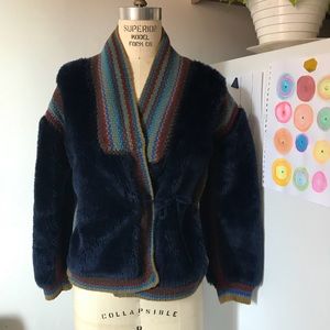 Anthropologie Sparrow Faux Fur sweater jacket